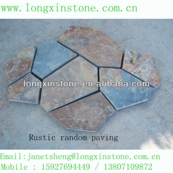 Natural Split Rustic Slate Stone Random Pattern Pavers Flooring Tiles