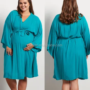 7xl Plus Size Clothing Women Solid Delivery Nursing Maternity Robe