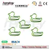 lovely green colore PET wire formed environmental duck shape paper clip