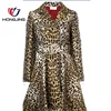 women leopard print fabric Front zipper closure notch point neck long sleeves full lined top nightwear jacket wedding short coat