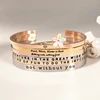 Women Men Custom Stackable Engraved Bracelet Inspirational Metal Engrave Bangle Stainless Steel Engravable Message Cuff