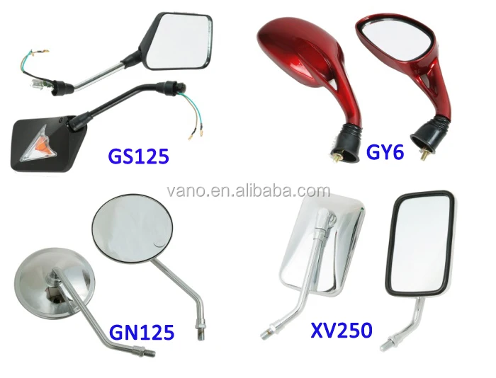 Red Cover GY6 Motorcycle Scooter Rearview Side Mirrors