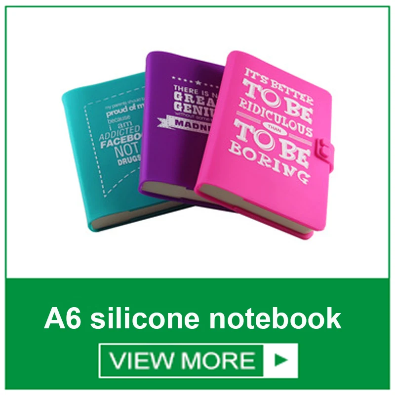 A6 Custom School Cheap Journal And Diary Silicone note book Notebook Cuaderno With Soft Silicone Notebook Covers