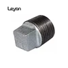 Galvanized Finish Malleable Iron 1" NPT Male Threaded Square Head Plain Plug Pipe Fitting