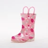 manufacturer factory PVC kids rain boots with side buckle sun flower print PVC rain shoes
