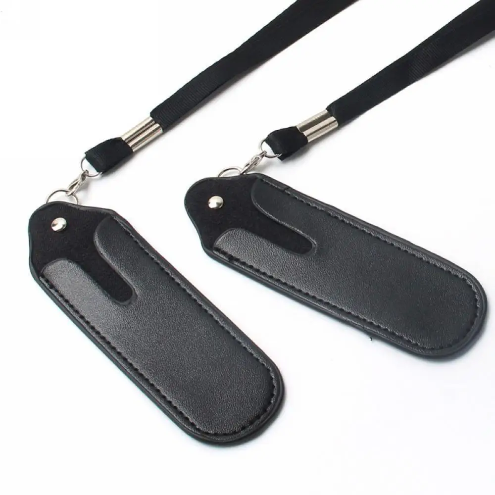 Pu Leather Pen Holder With Neck Strap Lanyard Buy Lanyard Pen Holder