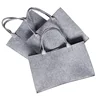Super grade customized women simple grey and black felt tote bag