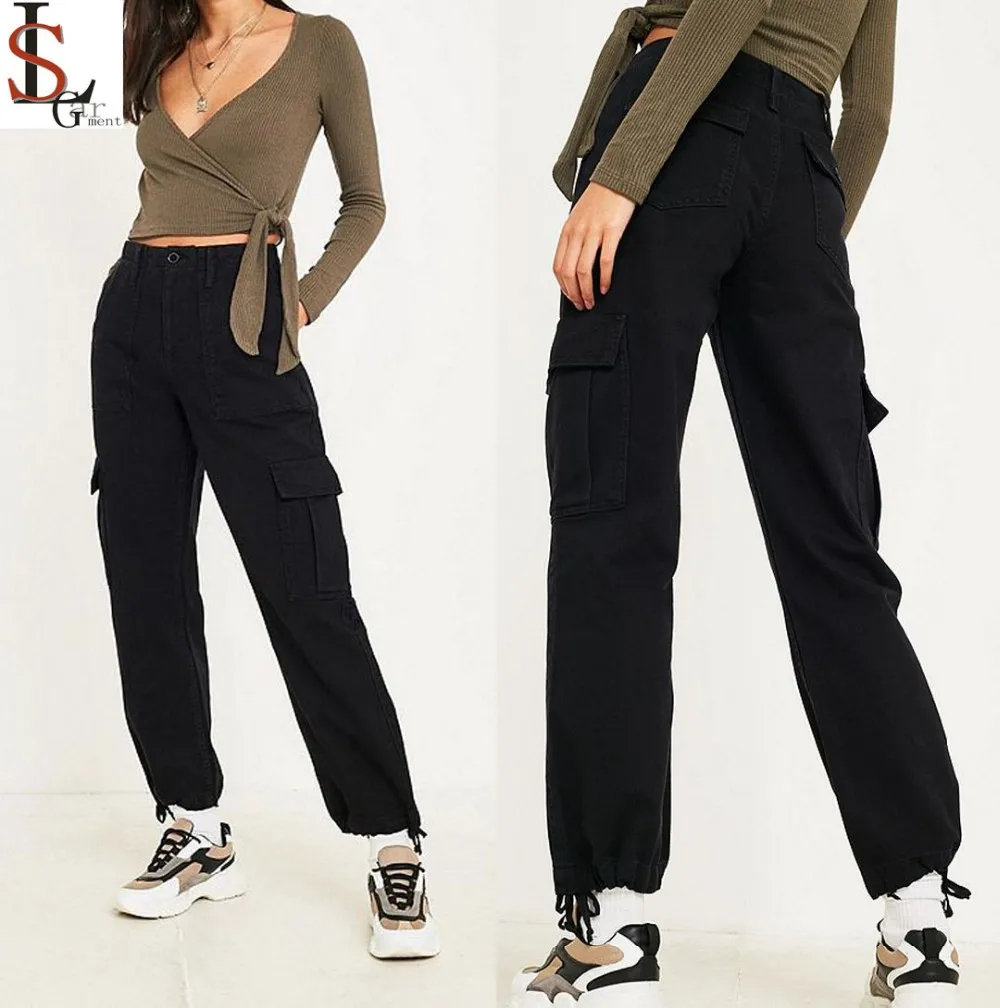 black cargo joggers womens