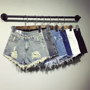 Fashion Summer Denim Pants Girls Ripped Jeans Women High Waist Shorts Fashion Summer Denim Pants Girls Ripped Jeans Women High Waist Shorts