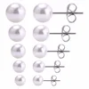 10mm Design Stainless Steel White Pearl Earring Studs for Women