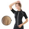 2018 New Long-Sleeved Hooded Neoprene Sweat Sliming Vest with Front Zipper for Women