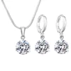 Bridal jewelry set earrings and necklace AAA cubic zirconia 12 colors mixed wholesale jewelry set