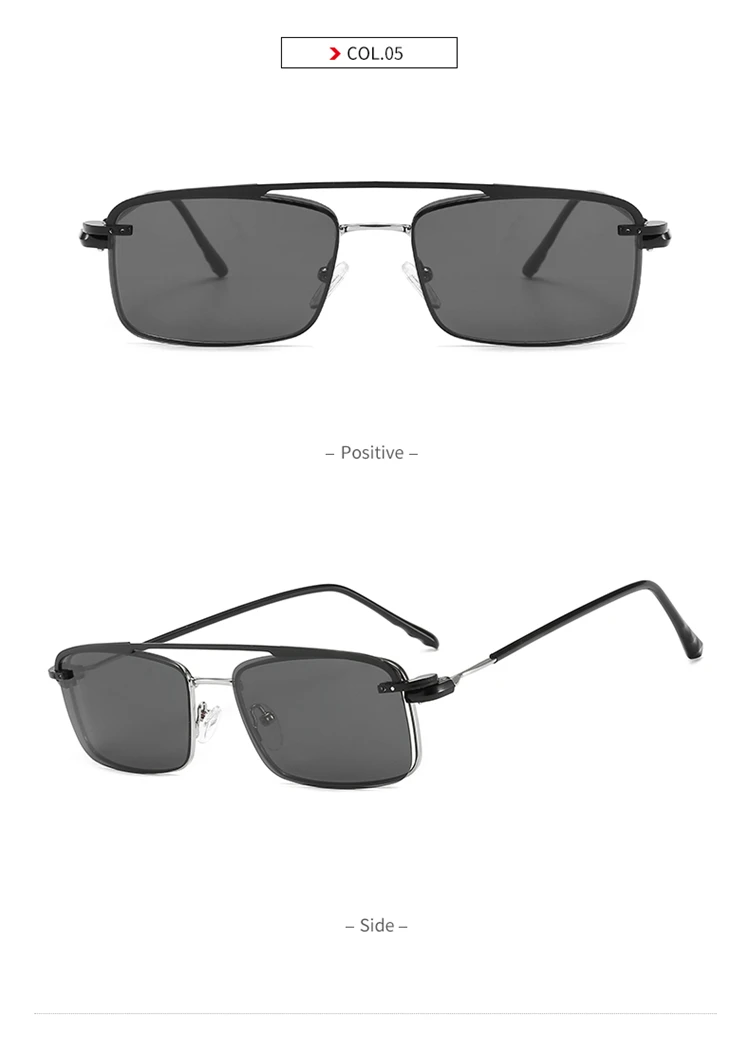 18732 Superhot Eyewear Rectangle Metal Frame Polarized Clip On Glasses