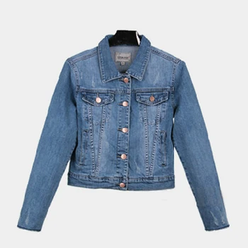 Wholesale Long Sleeve Navy Blue Denim Jacket Women Custom - Buy Denim Jacket,Jacket,Women Denim 