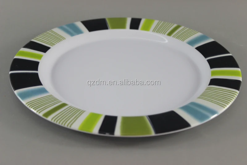 Custom Print Melamine Dinner Plate Plastice Dishes