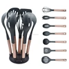 Amazon top seller 2019 unique design 7pcs golden stainless steel handle nylon kitchen tool