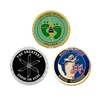 New technique high quality promotional die cast zinc alloy material wave edge custom souvenir dual plating challenge coin