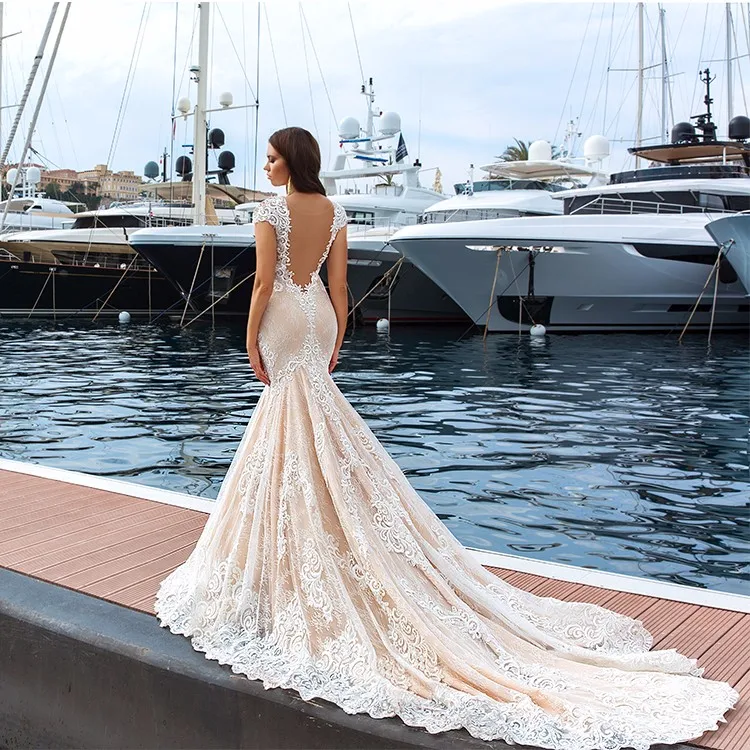 Alibaba Hot Sale Backless Wedding Dress For Bridal Mermaid Wedding