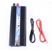Black 2000W Car Vehicle USB DC 12V to AC 220V Power Inverter Adapter Converter