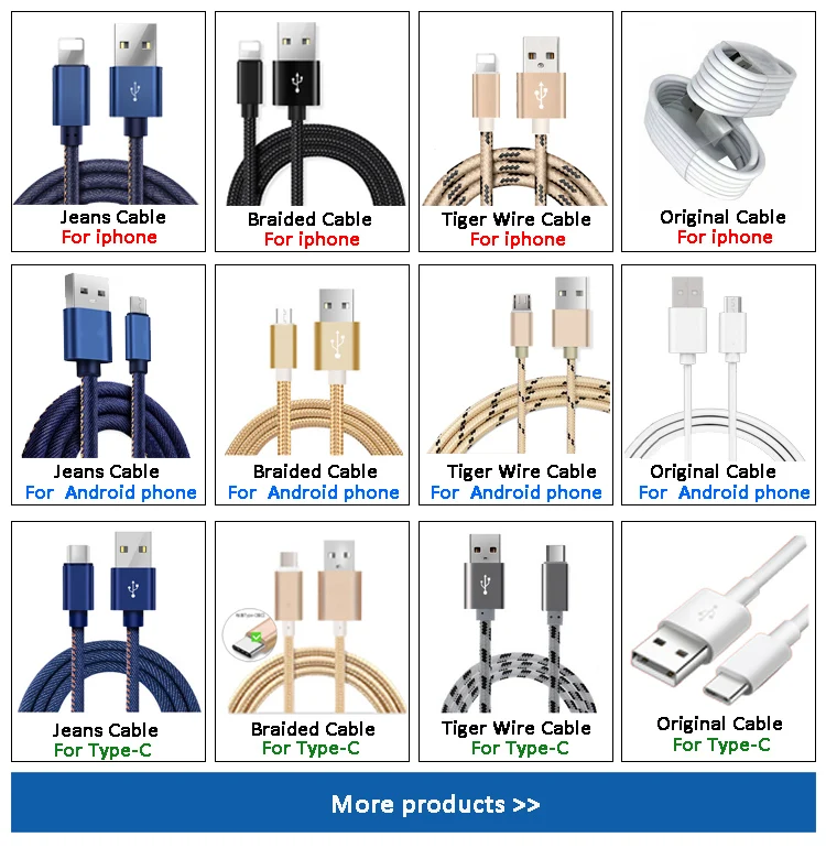 Mobile Phone fast charging data transferring usb type c cable Nylon Braided data cable for samsung galaxy S8