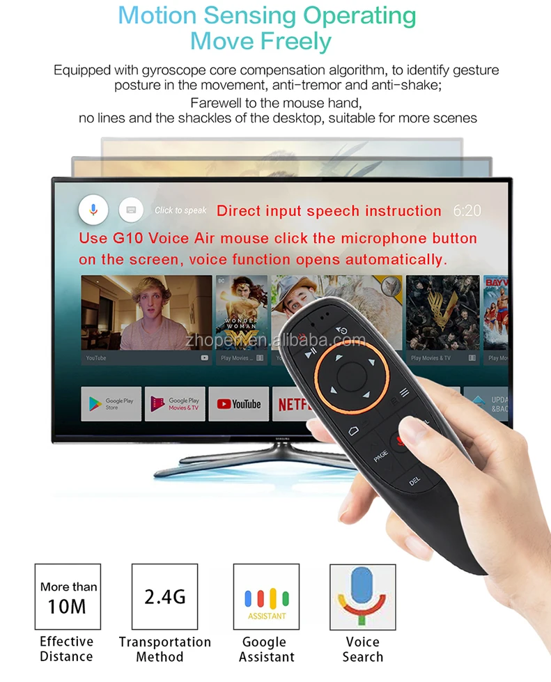 Oem Android Tv Box Voice Remote Control G10 2.4ghz Wireless Smart