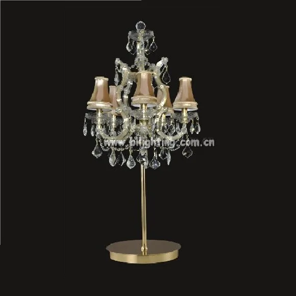 crystal chandelier bedside table lamp for wedding decoration with shade