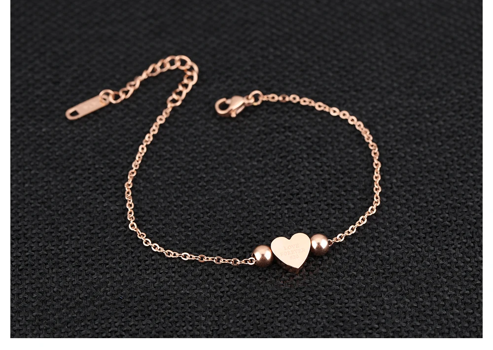Wholesale UK Unique Women Heart Charm Thin Silver Bracelet Chain With Charm