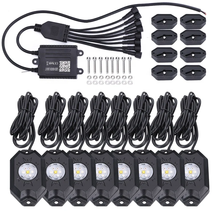 Chinese manufacturer !  LED RGBW 7 leds rock lights 8 pods.