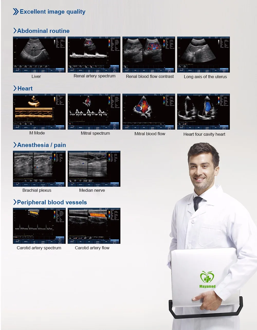 China cheapest medical equipment Heart scanner diagnostic device portable PC laptop digital cardiac B ultrasound machine