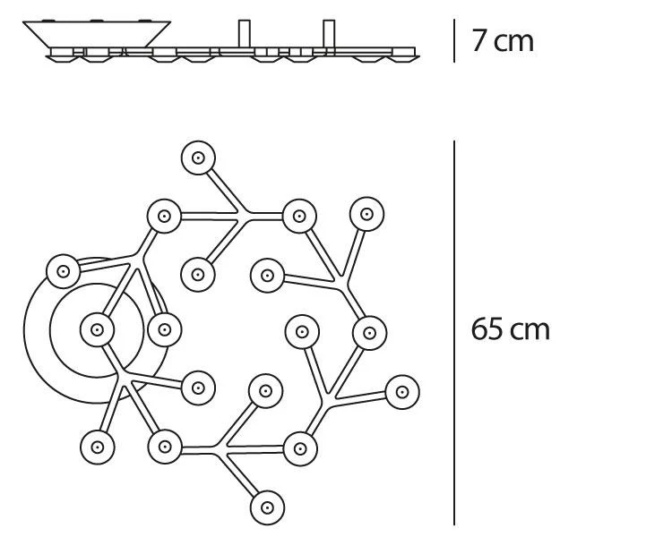 Modern Net Line White Snowflake 6 DNA PMMA Branch interior wall led lights