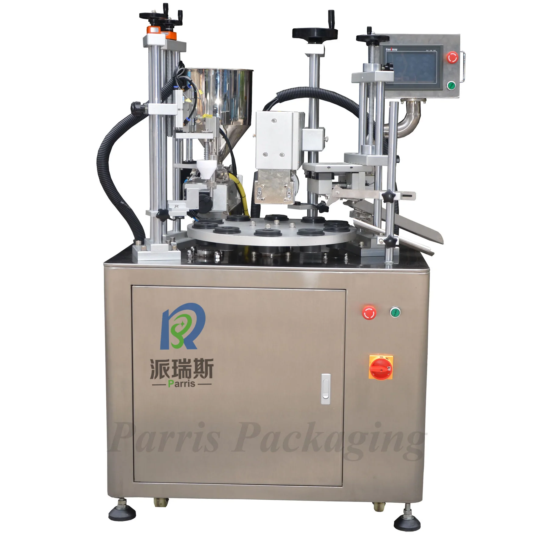 Ultrasonic Plastic Tube Filling Sealing Machine For Lip Balm Packing