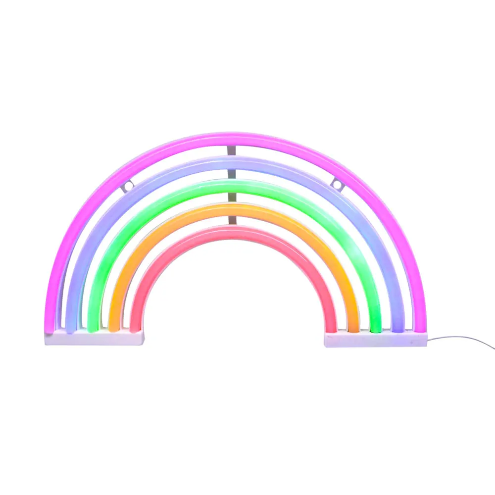 3AA Or USB Charging Rainbow Led Wall Lamp Home Party Birthday Bedroom Bedside Table Decoration Light Gifts LED Neon Light