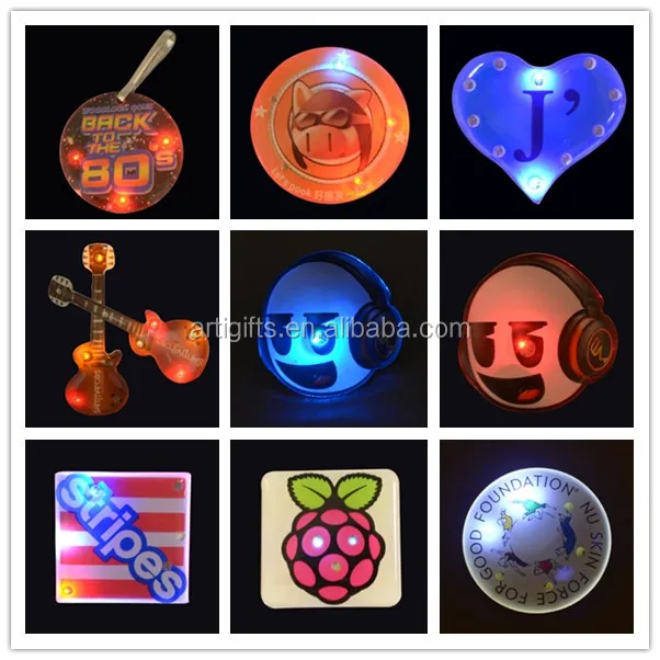 Customized Bulk Hot Sale Promotion product plastic led star badge