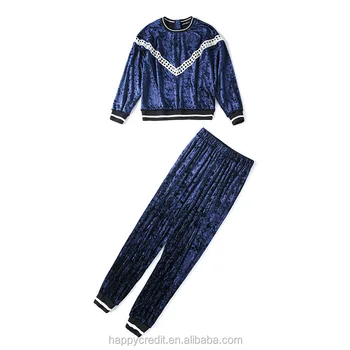 royal blue velour tracksuit