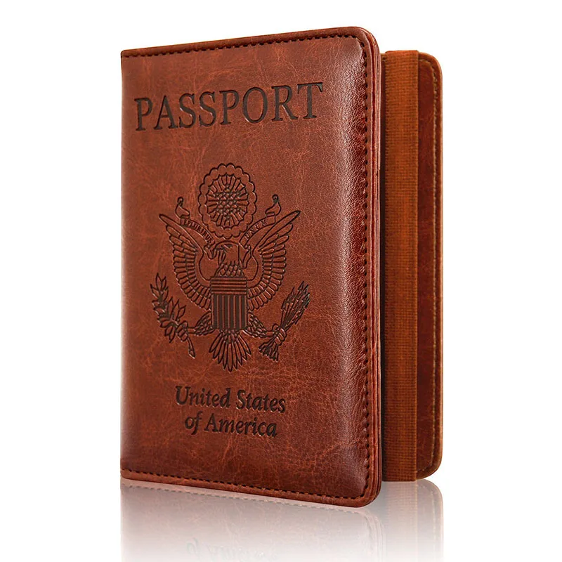 Matte PU leather passport book multi functional travel on board pure color custom passport holder.jpg