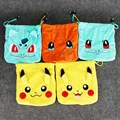 5pcs lot 22cm Pikachu Bulbasaur Squirtle Charmander Cartoon Coin Purse Plush Wallet Pouch Key Coin Plush