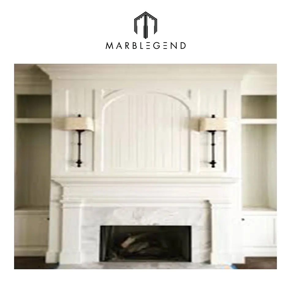 China Competitive Price Decorative White Marble Fireplace Mantel