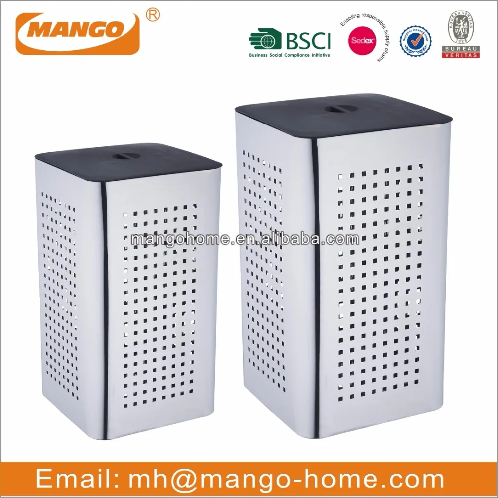 nieuwigheid vierkante rvs wasmandWaszakken& mandenproductID