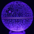 Free Shipping 1Piece The Force Awakens 16 colour Death Star Table Lamp toys 3D Death Star