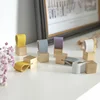 Fashion Brass Fancy Drawer Knobs Leather Square Shape Knobs