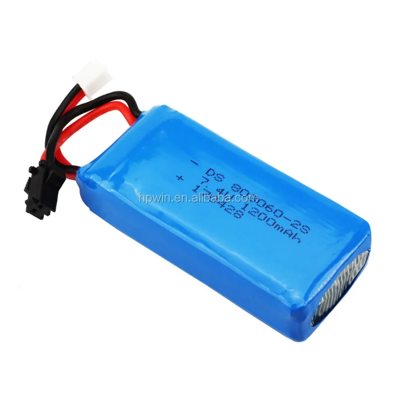 803060 7.4v Lipo Battery Pack 1200mah 25c Lithium Polymer Battery 2s ...