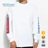 MGOO Garment Custom Logo Long Sleeve White Color Cotton T Shirt 100% Premium Cotton Tee Shirts