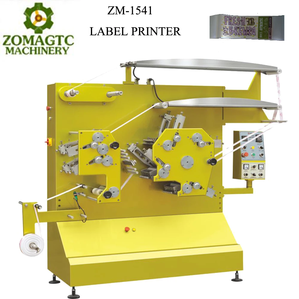 Flexo Garments Wash Care Label Printing Machine / Satin Ribbon Label