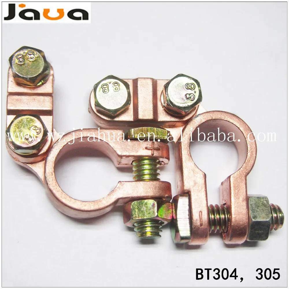 2Pcs Durable Replacement Auto Car Battery Terminal Clamp Clips Brass Connector