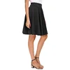 Wholesale OEM Women Basic Versatile Solid Color Stretchy Casual Flared Pleated Midi Skater Fashion Skirt