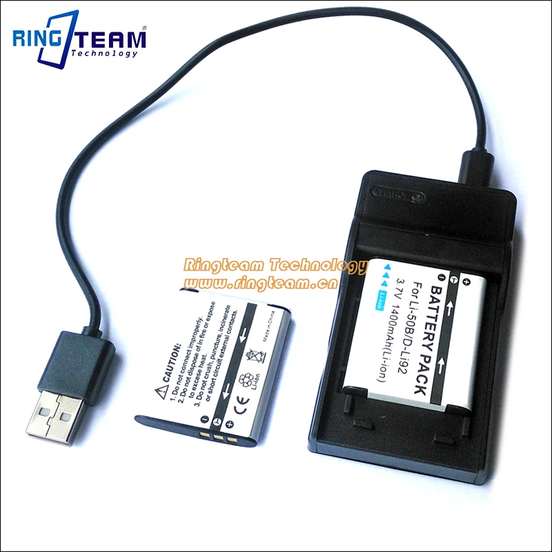 DSTE 2PCS LI-50B Batterie Et Chargeur Compatible Avec Olympus Stylus 1020 1030 9000 9010 SP-800UZ SP-810UZ SZ-30MR SP-720UZ IHS SZ-16 IHS Tough TG-870