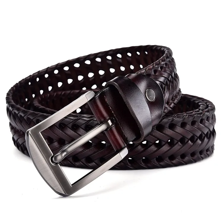 Cowhide Genuine Leather Belts Men's Western Braided Leather - Buy ...