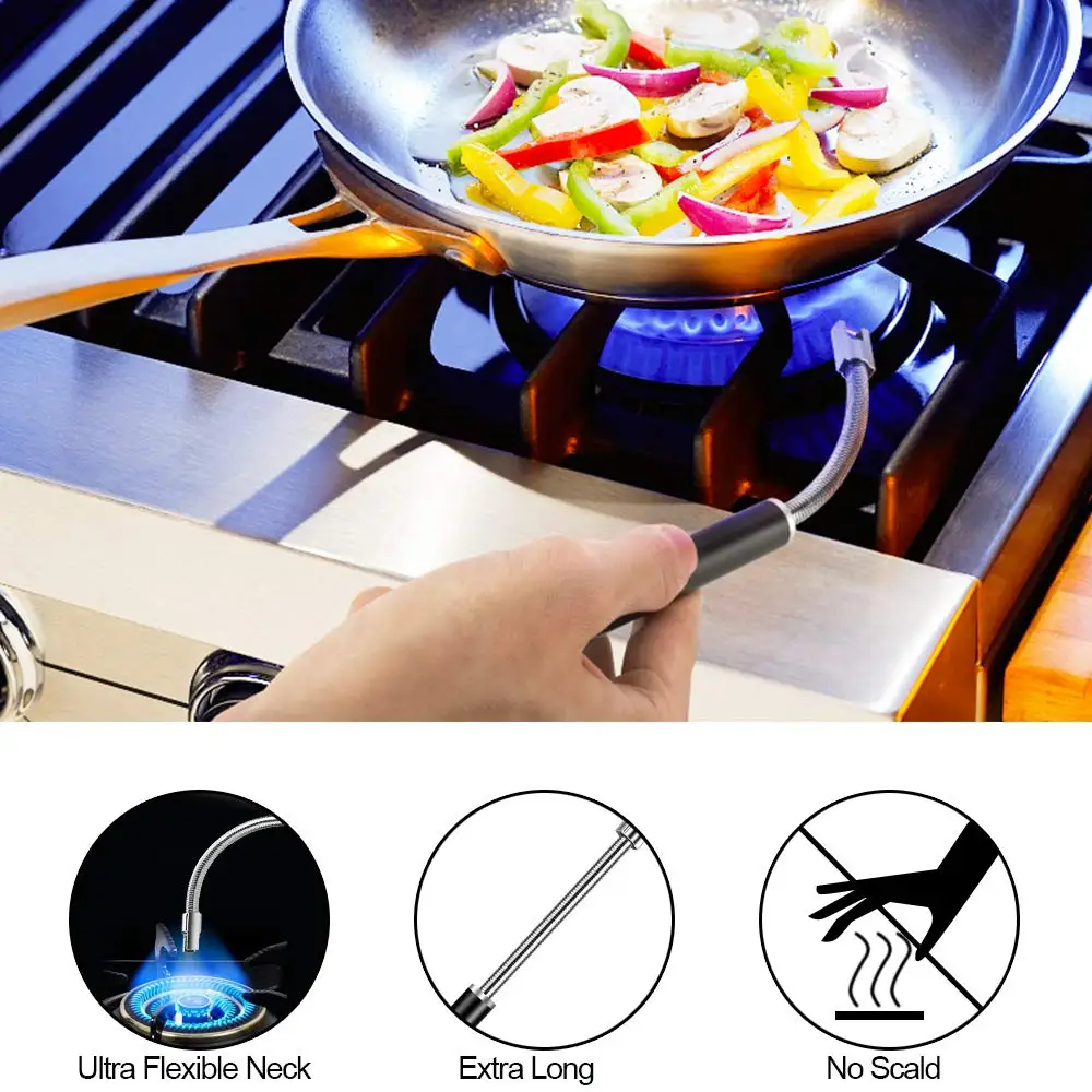 Upgraded USB Charging Arc Candle Lighter with 360 Flexible Neck, Suitable Ignite Light Gas Stoves Camping Cooking BBQ Firework