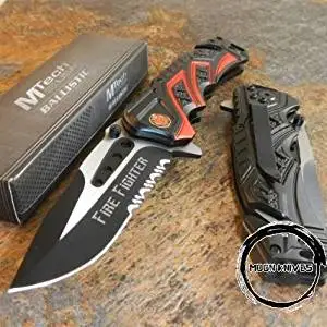 MOON KNIVES MTech BALLISTIC Assisted Opening Rescue FIRE FIGHTER DEPT BLACK RESCUE Knife NEW