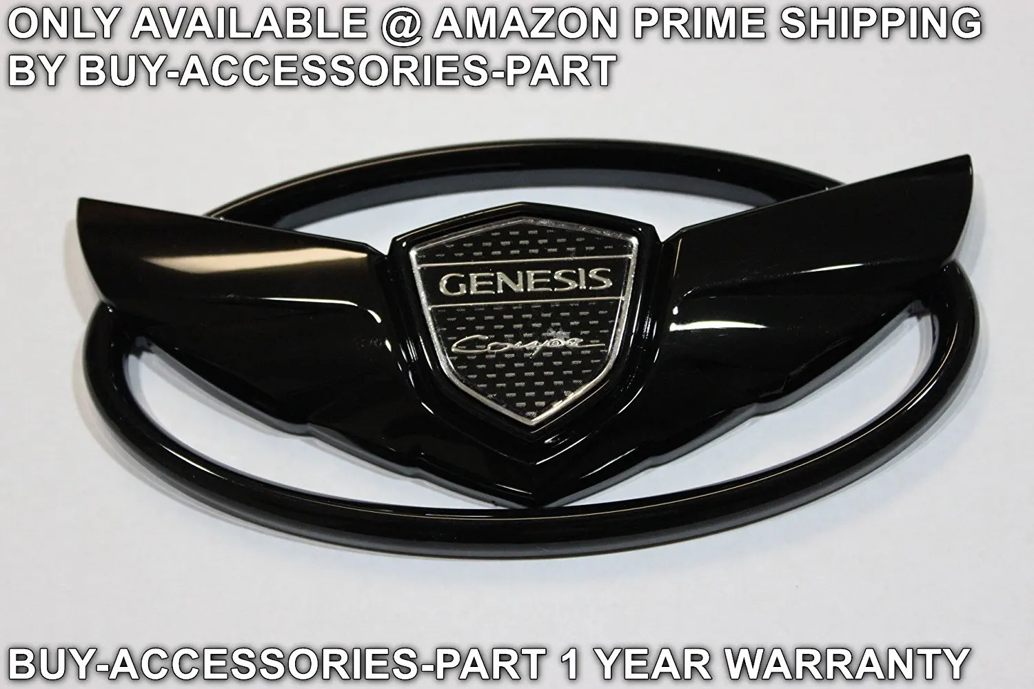 2010 2011 2012 2013 2014 2015 2pcs Genesis Coupe ART of Speed Matt Black Wing Logo Badge Emblem Trunk Grille Lid Tail Gate Kdm SET KIT